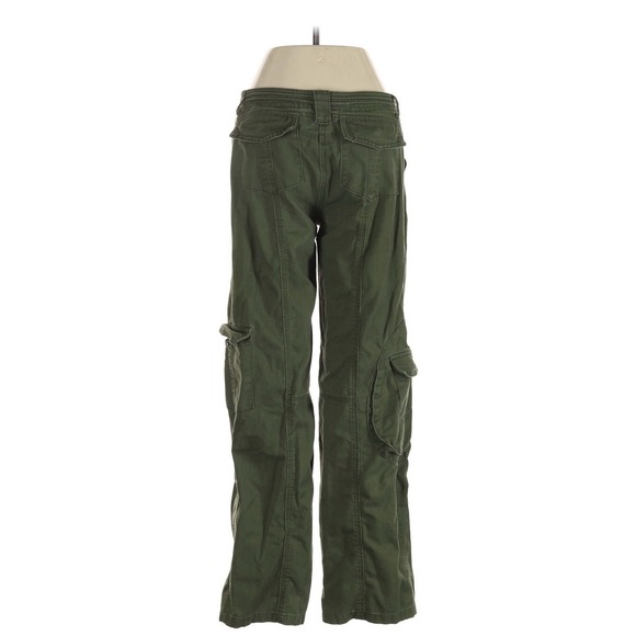 Brandy Melville Womens Green Cargo Y2K Utility Pants One Size Adjustable - Picture 2 of 2